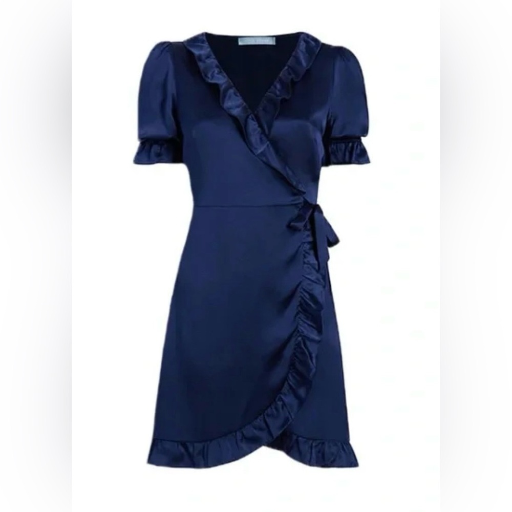 Hill House ($300) Silk Nima Robe Navy Wrap Dress Small